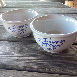 Gibson Housewares Vintage Popcorn Bowls - set of 2 - stoneware